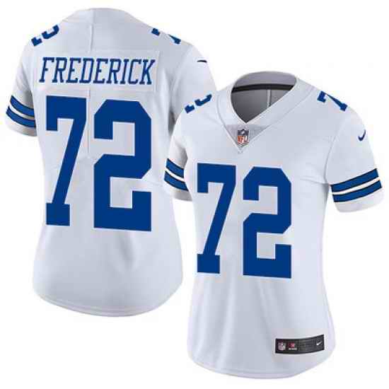 Nike Cowboys #72 Travis Frederick White Womens Stitched NFL Vapor Untouchable Limited Jersey